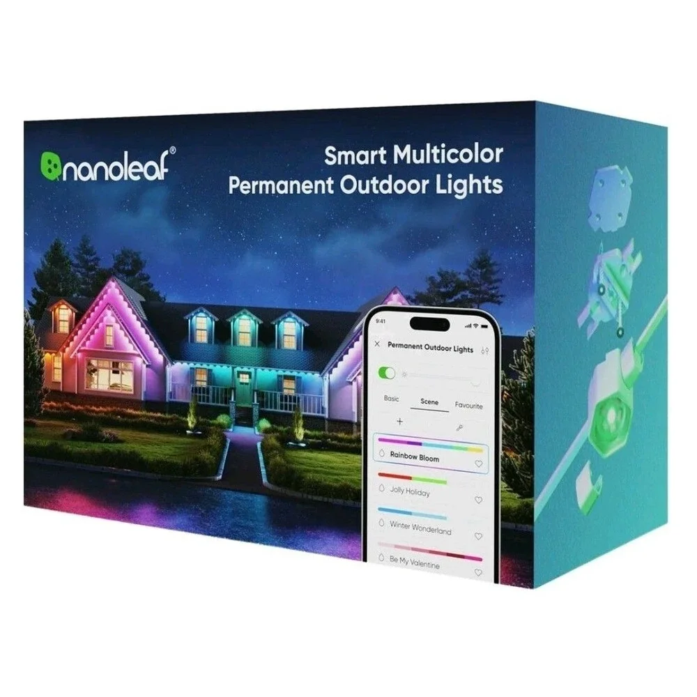 New Nanoleaf Smart Multicolor Permanent Outdoor Lights Smarter Starter Kit 100ft